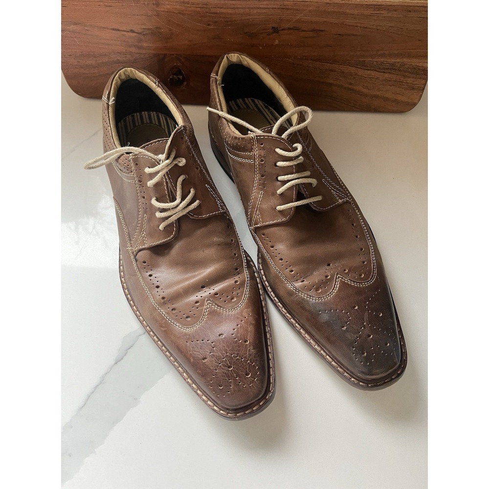 Giorgio Brutini Men's Leather Square Toe Shoes, Brown, Lace-Up Oxford Size 12